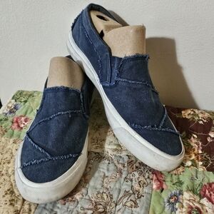 Blue Denim Slip-On Sneakers